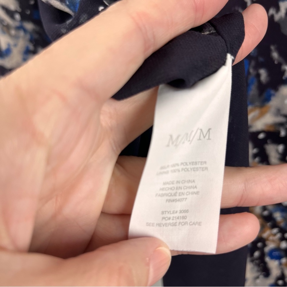 CAbi #3066 Starry Night Ruffle Button Front Blouse Medium Blue Career - Picture 9 of 10